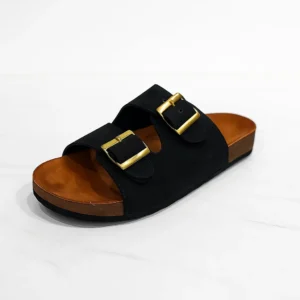 جلد طبيعى كود 6 - أسود Slipper